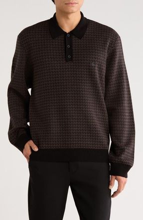 Carhartt Work in Progress Lowis Polo Sweater in Black Multi Houndstooth at Nordstrom, Size Small