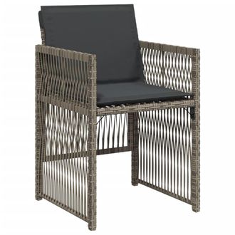 vidaXL Vidaxl - Sedie Da Giardino Con Cuscini 4pz Grigio In Polyrattan