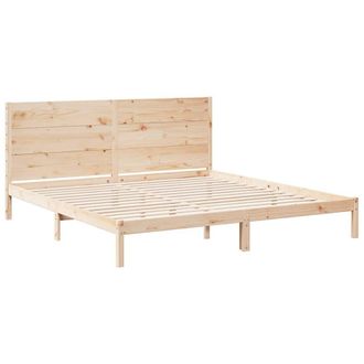 Berkfield Home Decorative Extra Long Bed Frame without Mattress 200x220 cm Solid Wood in Light Tan