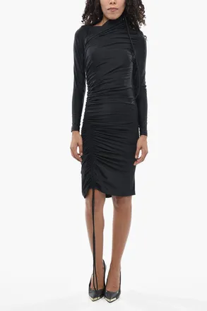 Balenciaga Fitted Draped Mini Dress Balenciaga