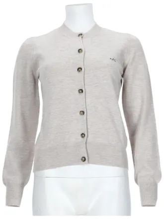 A.P.C. Virgin Wool Cardigan With Button-Down Front And Ribbed Cuffs
