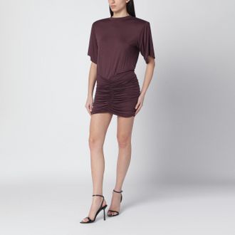 Andamane Aubergine Coloured Lennox Mini Dress