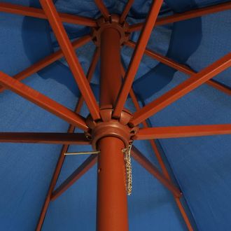Berkfield Home Parasol with Wooden Pole 300x258 cm Blue
