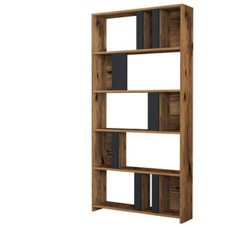 Concept Usine Estanter&iacute;a de 5 estanter&iacute;as con efecto de madera gris nogal y antracit