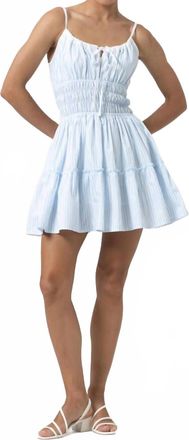 Lusana Rosa Poplin Dress In Tailor Stripe