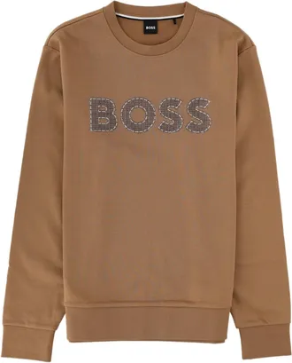 BOSS Textured Logo Cotton Sweatshirt
