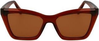 Ferragamo 53mm Rectangualr Sunglasses in Transparent Rust at Nordstrom Rack