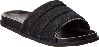 Gucci Gg Canvas & Leather Slide
