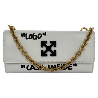 Off-white Jitney 0.5 Chain Purse in White Leather