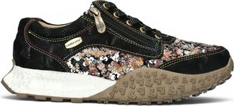 Laura Vita Laura Vita Dames Zwarte Leren Trainer Sneaker Schoenen - Evitao-03