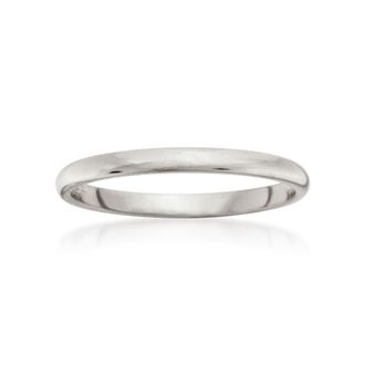 Ross-Simons Womens 2mm 14kt White Gold Wedding Ring