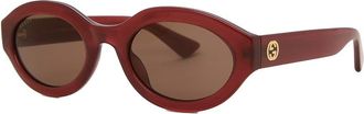 Gucci Brown Oval Ladies Sunglasses GG1579S 004 53