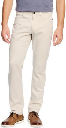 Johnston & Murphy Straight Leg Stretch Pima Cotton Pants in Stone at Nordstrom, Size 36R
