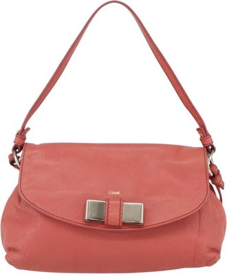 Chlo&eacute; Lily Handbag Leather Pink Leather Handbag (Pre-Owned)