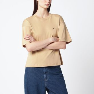 Carhartt Work in Progress T-shirt corta Chester in cotone bio marrone