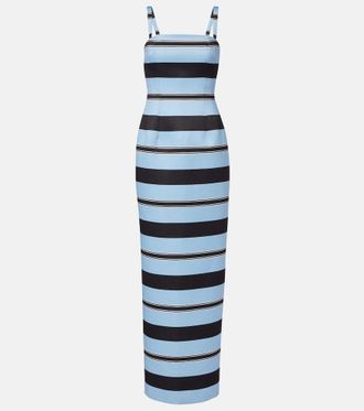 Emilia Wickstead Regina striped taffeta faille maxi dress