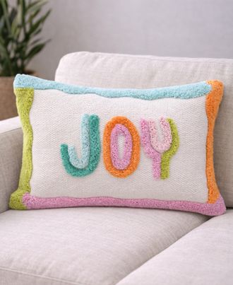 Vibhsa Playful Tufted JOY Decorative Lumbar Pillow, 14 x 20