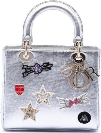 Dior Pre-owned Dior Medium Calfskin Patch Embellished Lady Dior Ladies 16-BO-1116