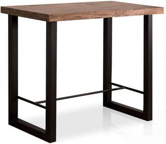 Home Heavenly Home Heavenly - Mesa Alta Industrial Darek, Mesa Alta De Madera Y Patas Met&aacute;licas En u, Con Reposapi&eacute;s. Medida: 120x70 Cm Color: Roble Americano - Neg