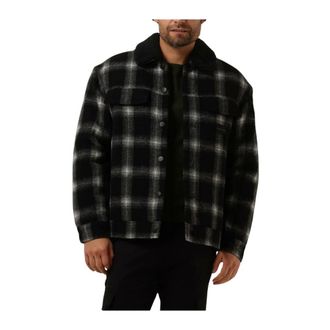 Calvin Klein Jassen, Heren, Veelkleurig, S, Wol, Check Sherpa Trucker Jacket