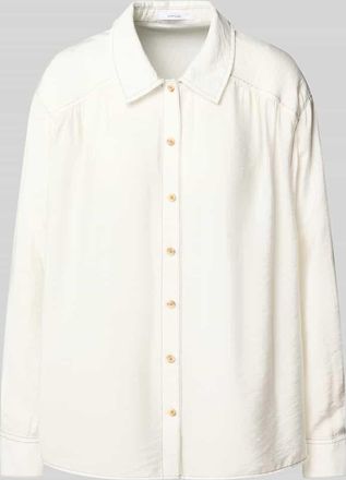 OPUS Regular Fit Hemdbluse mit durchgehender Knopfleiste Modell Famiga in Offwhite, Gr&ouml;&szlig;e 36