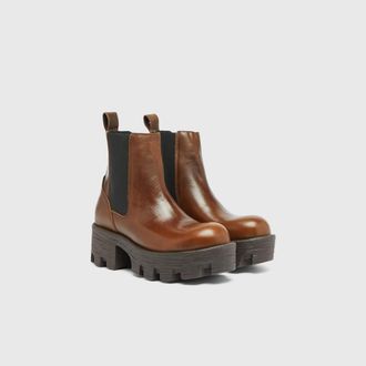 Diesel D-Hammer-Chelsea boots in leather - Boots - Woman - Brown