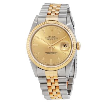 Rolex Pre-owned Pre-owned Rolex Datejust 36 Automatic Gold Dial Mens Watch 16233 CSJ