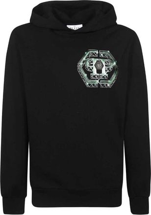 Philipp Plein Godzilla Monsters-print Hoodie - Heren - Hoodies - Zwart - 2XL - Katoen - Hoodies & sweatvesten