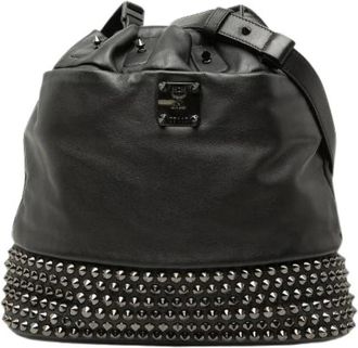 MCM Pre-owned Bolso de Hombro con Tachuelas de Cuero - Pre-owned - Mujer - Negro - ONE SIZE