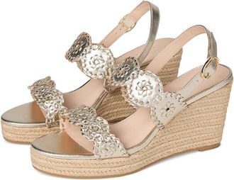 Jack Rogers Laurin Wedge Womens Wedge Shoes Platinum : 9.5 M, Leather