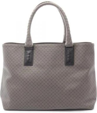 Bottega Veneta Pre-owned Tote Bags, female, Gray, Size: ONE SIZE Pre-owned Canvas Tote Bag