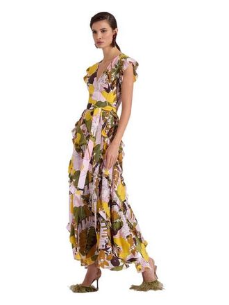 La DoubleJ Lollipop Wrap Dress Big Flower Rose Pink at Nordstrom, Size X-Small
