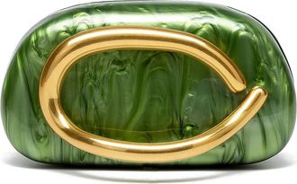 Generic KOBONA Women Acrylic Clutch Box with Metal Chain Elegant Acrylic Trendy Evening Clutch Bag Shell Shape Shoulder Chain Crossbody Bag for Woman Evening 