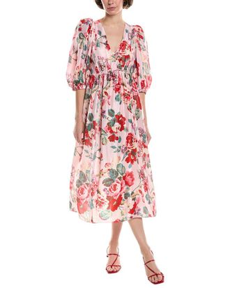 Sea NY Sea NY Laine Floral Silk Midi Dress