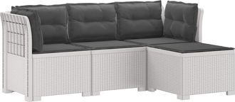 vidaXL Sof&aacute; De Jard&iacute;n Para 4 Personas Con Cojines Y Dise&ntilde;o De Rattan Vidaxl