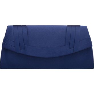 Nina Avis Pleated Clutch in Navy at Nordstrom