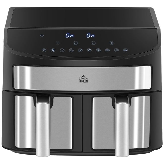 Oil Free Dual Air Fryer 10-in-1 8L w/ Sync Cook & Sync Finish Timer 2400W | TJ Hughes