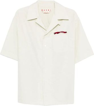 Marni Camicia con logo ricamato e tasca - Toni neutri