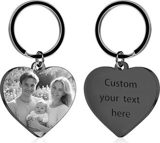 Generic Personalized Photo Keychain, Double-Sided Custom Laser Engraved Key Chain, Custom Keychain with Picture, Personalized Photo Text Customized Key Chain 