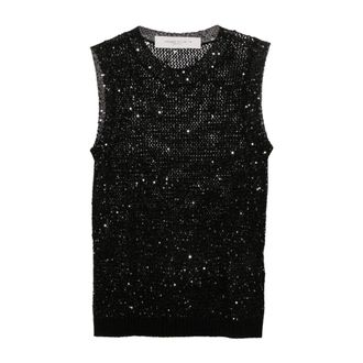 Golden Goose Sequin Mesh Knit Tank Top