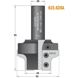 CMT 615.620a Cuerpo Fresa (a) S=20x50 D=38/62x30x95 Dx
