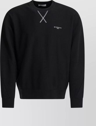 Givenchy crew neck long sleeve ribbed sweatshirt