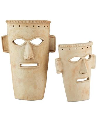 Currey & Company Set Of 2 Etu Washed Masks