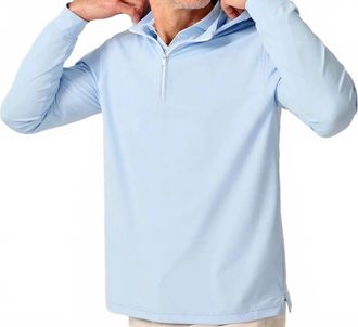 Johnnie-O Robby Performance 1/4-Zip Hybrid Hoodie In Kona