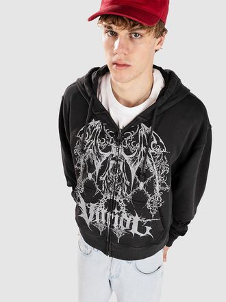 Vitriol Evil King Boxy Zip Hoodie zwart