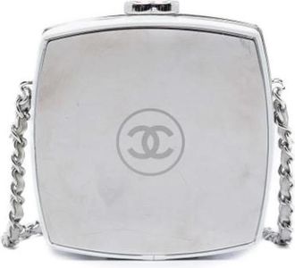 Chanel Pre-owned Clutch met ketting - Dames - Vintage Clutch - Wit - ONE Size - Leer - Vintage