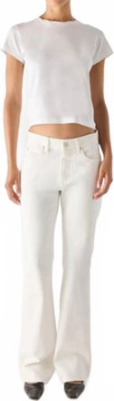 Amo Marcenia Mid Rise Slouchy Bootcut Jean In Eggshell