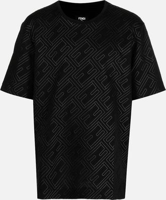 Fendi Mens Fendi FF Logo Monogram Jersey T-Shirt - Size: 38