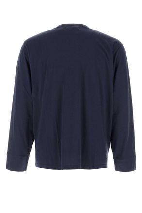 Gimaguas Mens Two-Tone Cotton Misha T-Shirt Navybrown Exterior: Organic