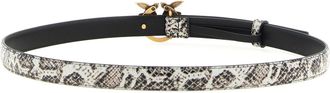 Pinko Python Print Leather Belt - gray